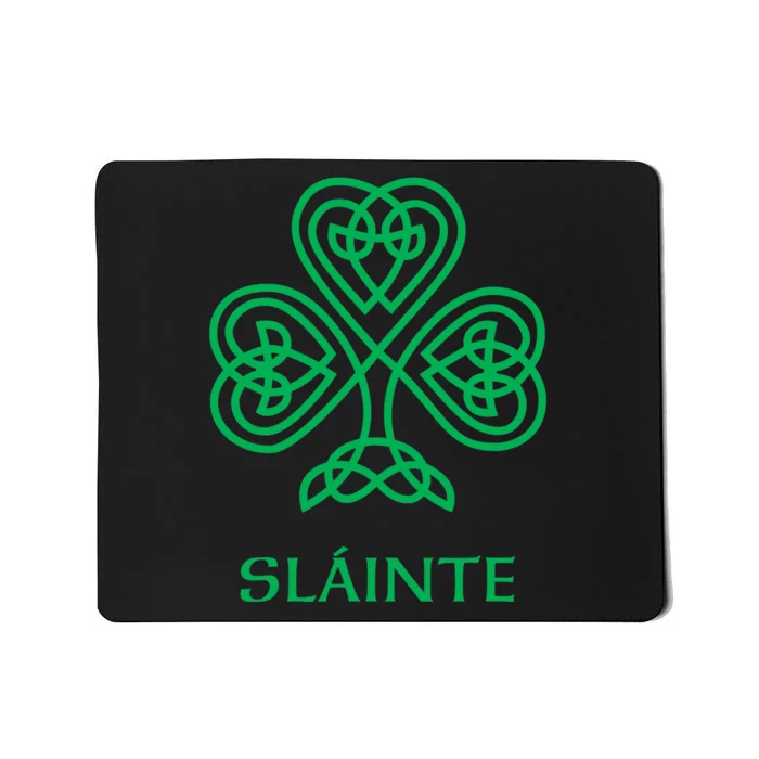 Slainte Celtic Knot Irish Shamrock Mousepad