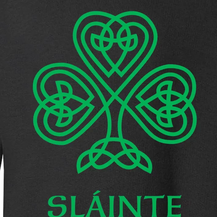 Slainte Celtic Knot Irish Shamrock Toddler Sweatshirt