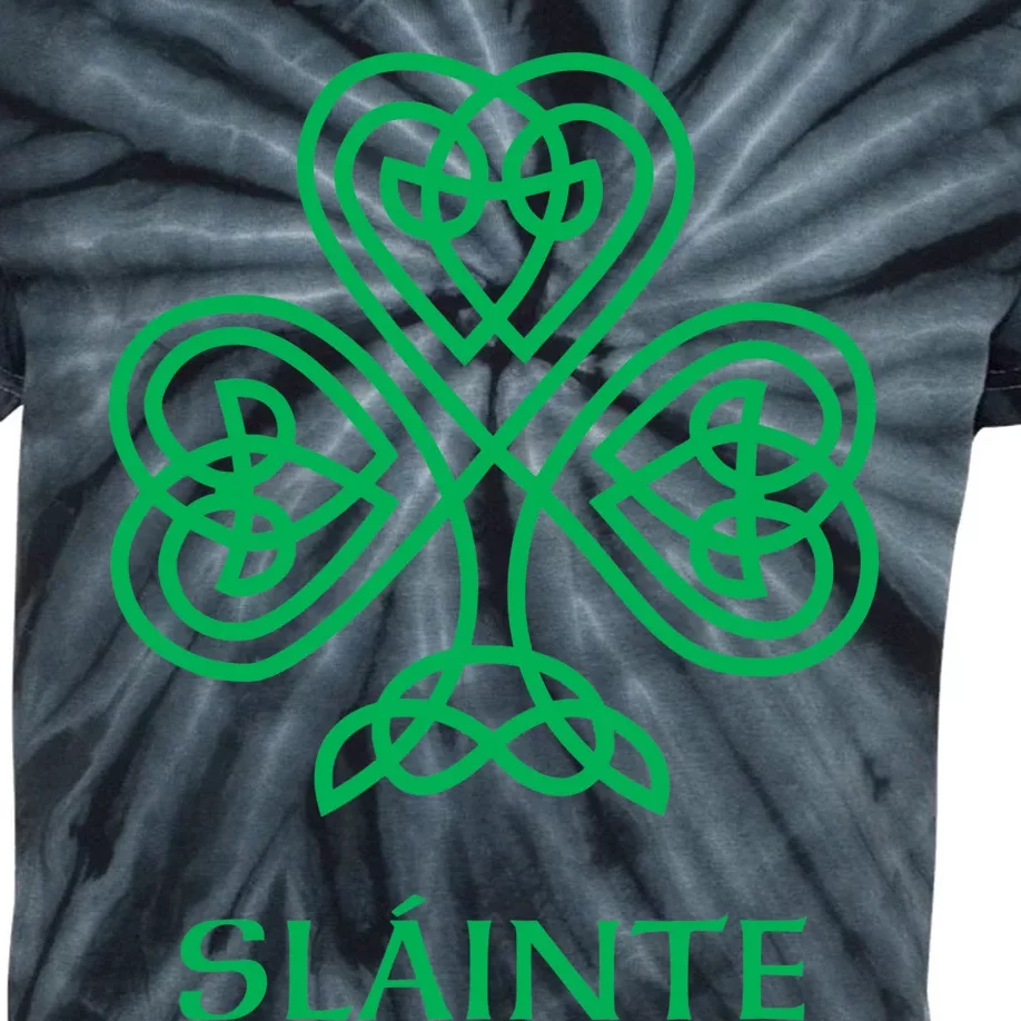 Slainte Celtic Knot Irish Shamrock Kids Tie-Dye T-Shirt