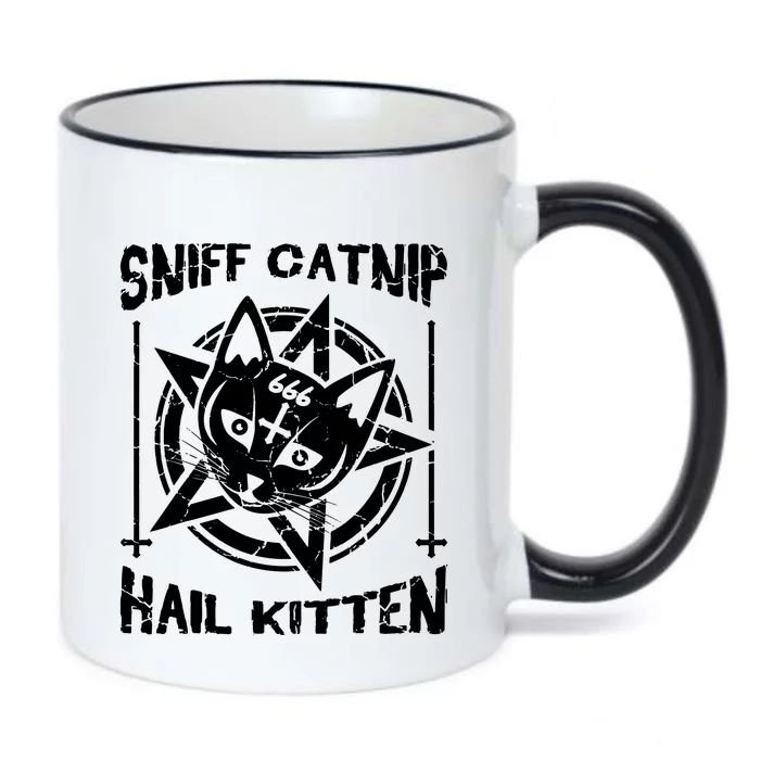 Sniff Catnip Kitten Death Metal Cat Rock Music Black Color Changing Mug