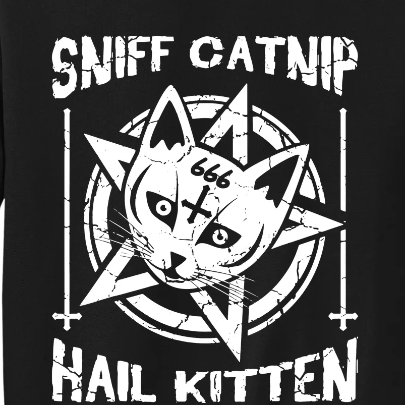 Sniff Catnip Kitten Death Metal Cat Rock Music Tall Sweatshirt