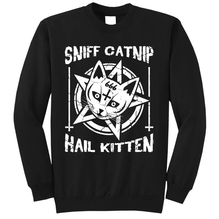 Sniff Catnip Kitten Death Metal Cat Rock Music Tall Sweatshirt