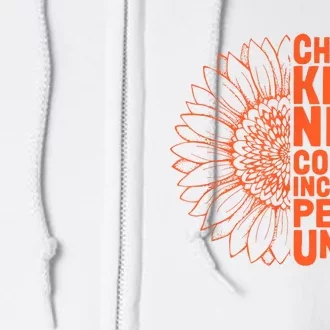 Sunflower Choose Kindness Courage Inclusion Peace Unity Day Full Zip Hoodie