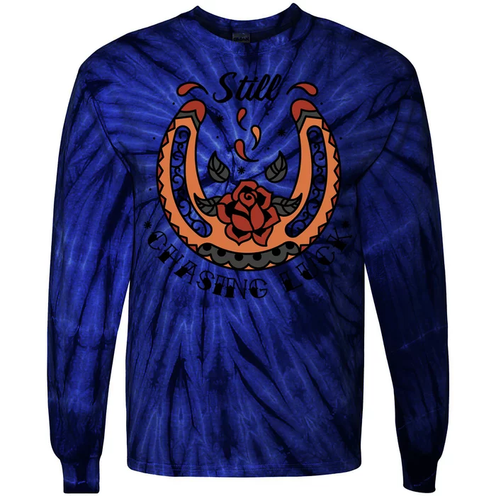 Still Chasing Luck Horseshoe Tie-Dye Long Sleeve Shirt