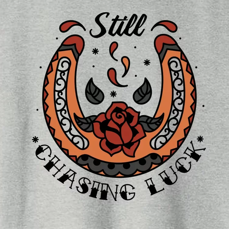 Still Chasing Luck Horseshoe Women's Crop Top Tee