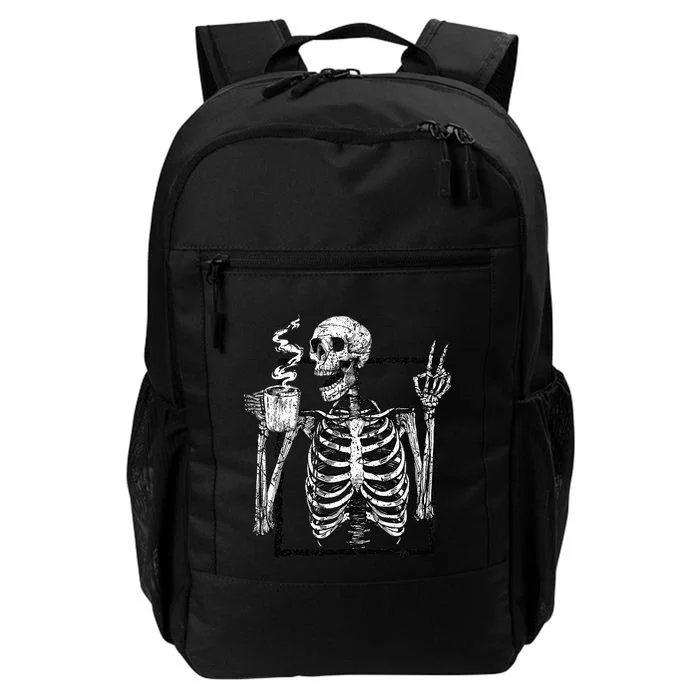 Spooky Coffee Lover Gothic Peace Sign Halloween Grunge Daily Commute Backpack