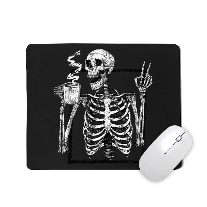 Spooky Coffee Lover Gothic Peace Sign Halloween Grunge Mousepad