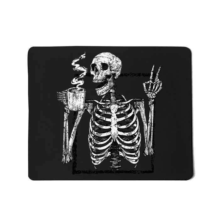 Spooky Coffee Lover Gothic Peace Sign Halloween Grunge Mousepad