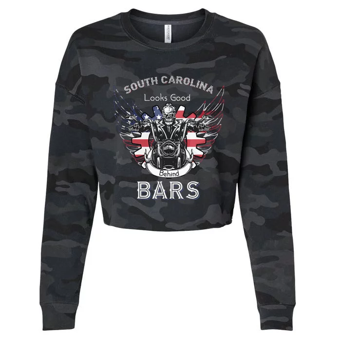 South Carolina Life Behind Bars Motorcycle Cropped Pullover Crew