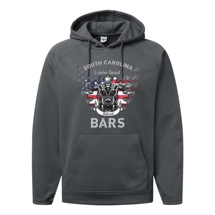 South Carolina Life Behind Bars Motorcycle Performance Fleece Hoodie