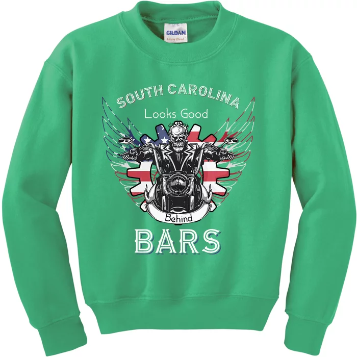 South Carolina Life Behind Bars Motorcycle Kids Sweatshirt