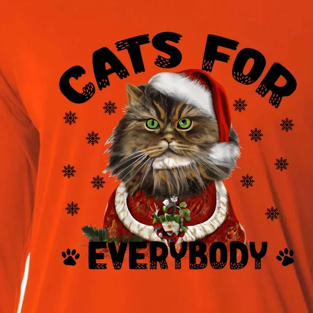 Santa Cat Lover Funny Christmas S Cats For Everybody Cool Gift Cooling Performance Long Sleeve Crew