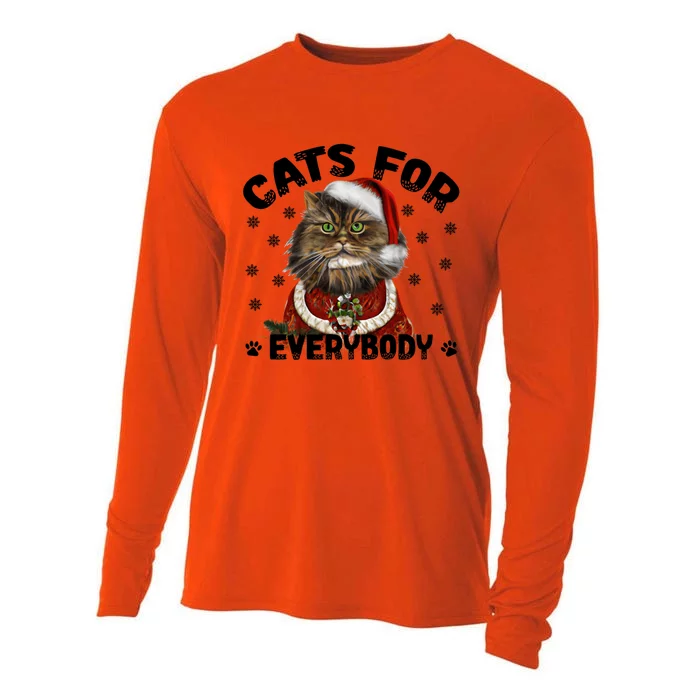 Santa Cat Lover Funny Christmas S Cats For Everybody Cool Gift Cooling Performance Long Sleeve Crew