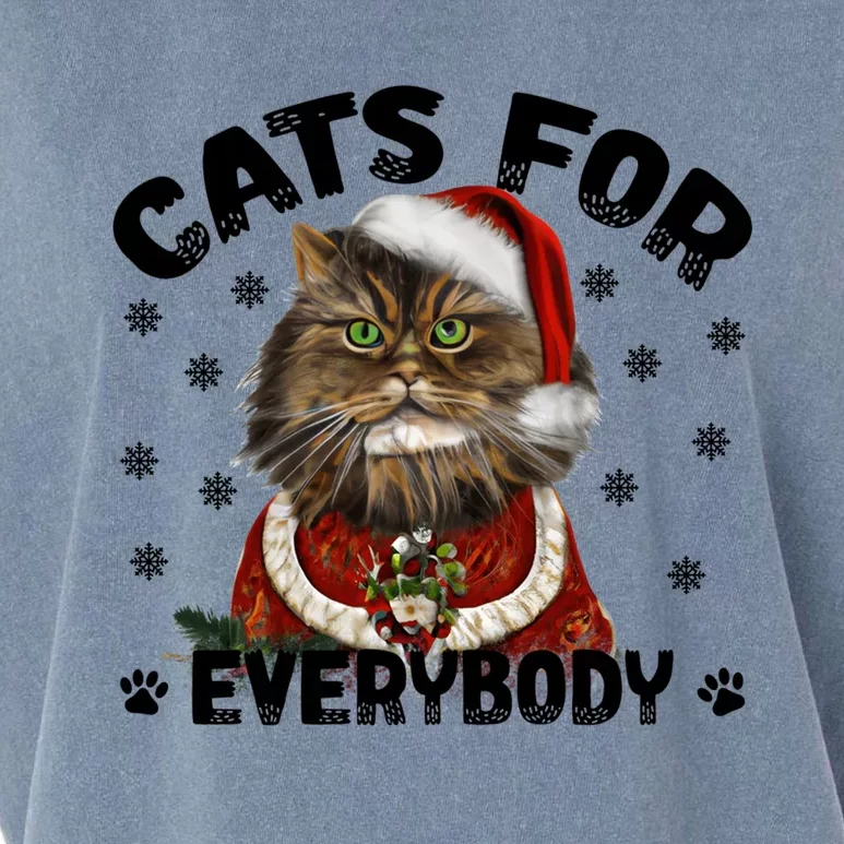 Santa Cat Lover Funny Christmas S Cats For Everybody Cool Gift Garment-Dyed Women's Muscle Tee