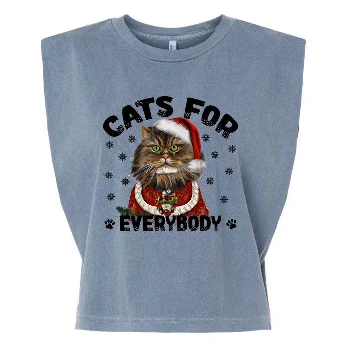 Santa Cat Lover Funny Christmas S Cats For Everybody Cool Gift Garment-Dyed Women's Muscle Tee