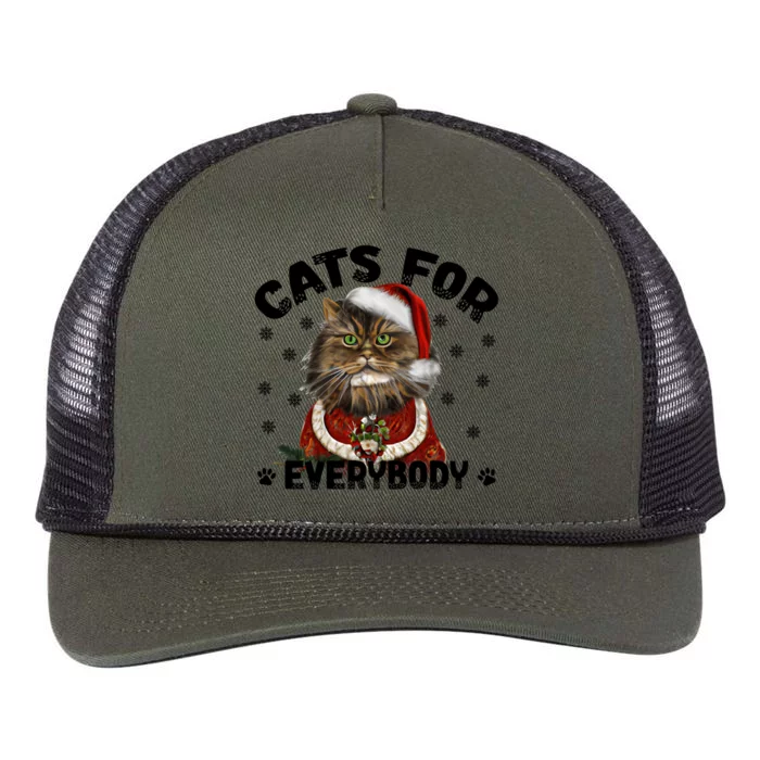 Santa Cat Lover Funny Christmas S Cats For Everybody Cool Gift Retro Rope Trucker Hat Cap