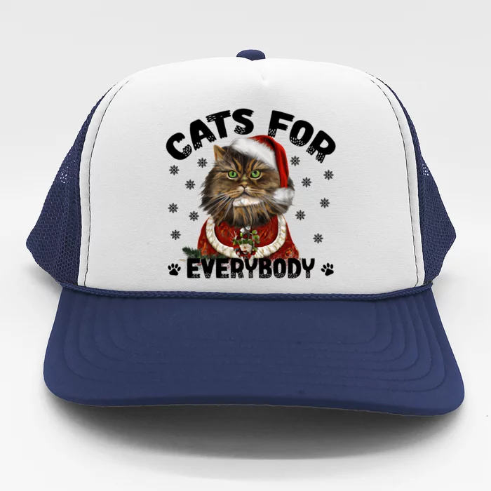 Santa Cat Lover Funny Christmas S Cats For Everybody Cool Gift Trucker Hat