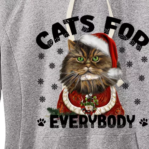 Santa Cat Lover Funny Christmas S Cats For Everybody Cool Gift Women's Fleece Hoodie