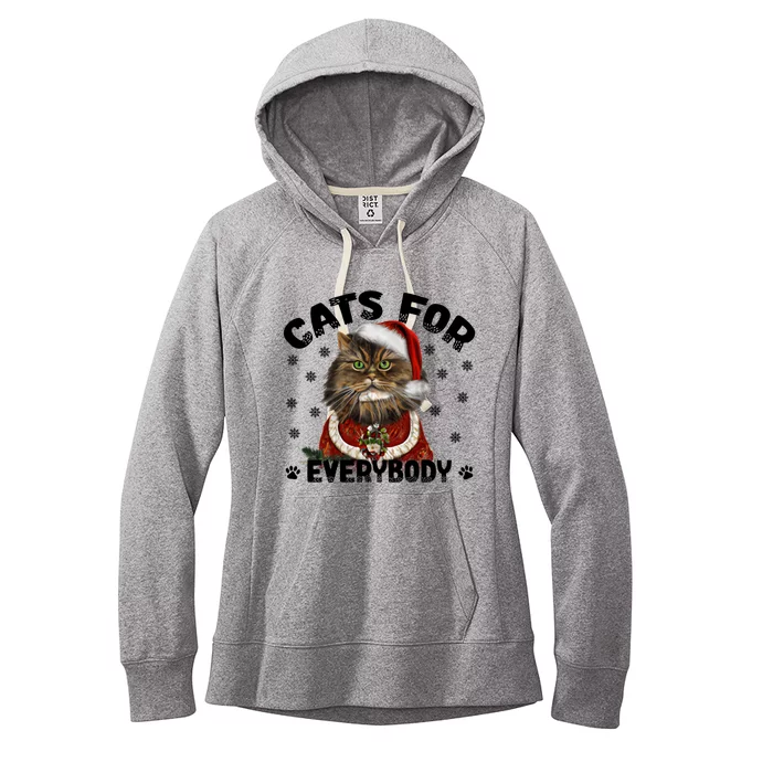 Santa Cat Lover Funny Christmas S Cats For Everybody Cool Gift Women's Fleece Hoodie