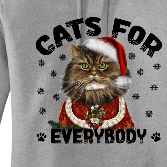 Santa Cat Lover Funny Christmas S Cats For Everybody Cool Gift Women's Pullover Hoodie