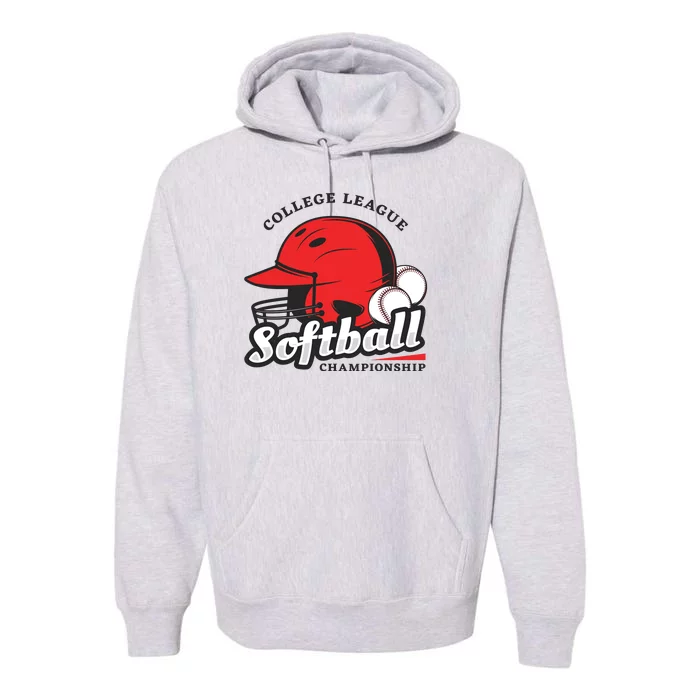 Softball College League Championship Premium Hoodie