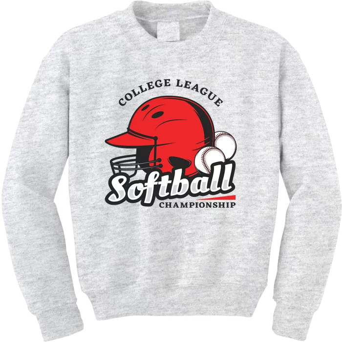 Softball College League Championship Kids Sweatshirt