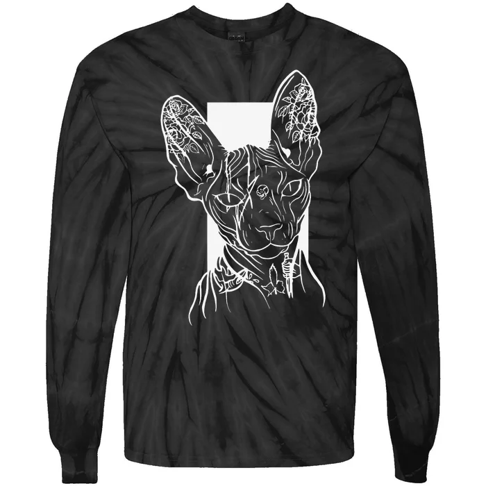 Sphinx cat lover Sphynx hairless cat breed naked cat Tie-Dye Long Sleeve Shirt