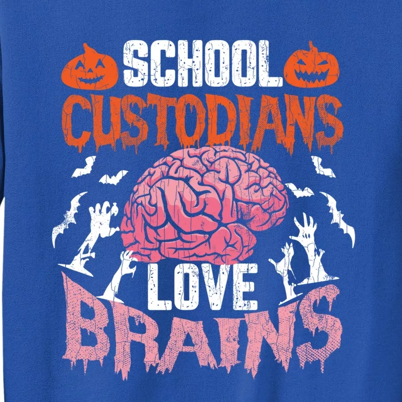 School Custodian Love Brains Funny Janitor Halloween Graphic Great Gift Sweatshirt