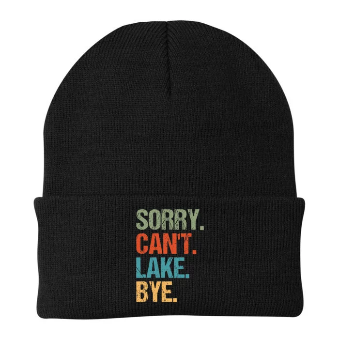 Sorry Can't Lake Bye Funny Essential Vintage distressed Knit Cap Winter Beanie