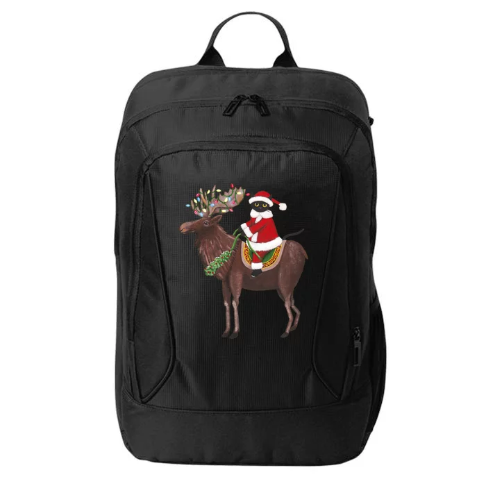 Santa Cat Light Gorgeous Reindeer Cat Lover Cute Gift City Backpack