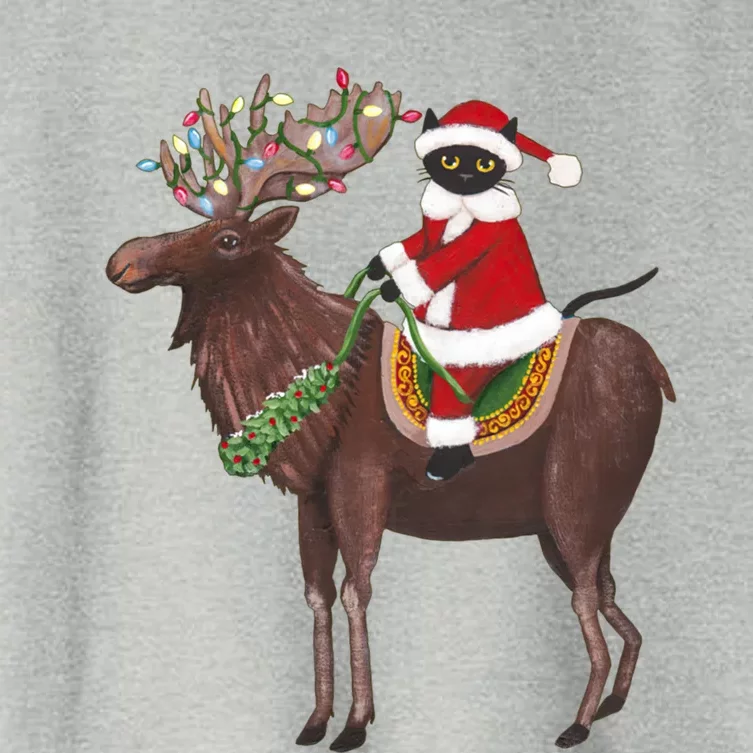 Santa Cat Light Gorgeous Reindeer Cat Lover Cute Gift Women's Crop Top Tee