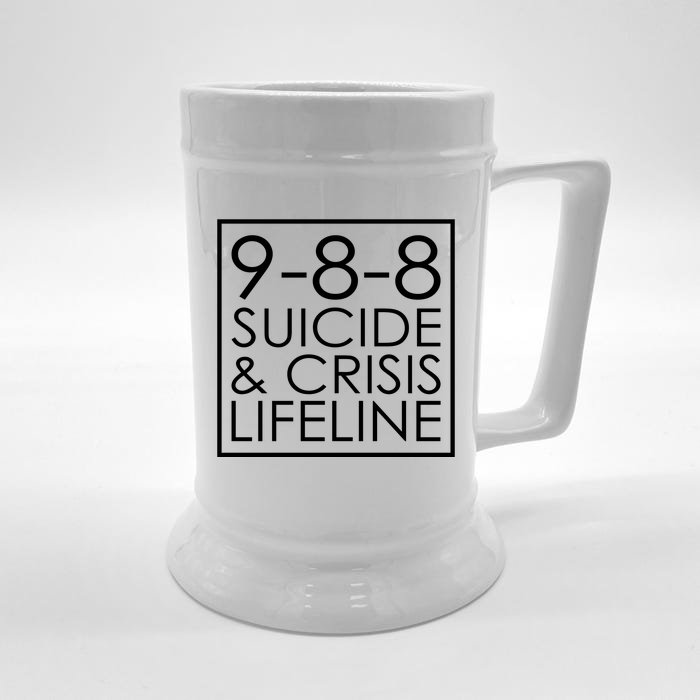 Suicide Crisis Lifeline 988 Vintage Retro Fashion Front & Back Beer Stein