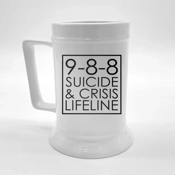 Suicide Crisis Lifeline 988 Vintage Retro Fashion Front & Back Beer Stein