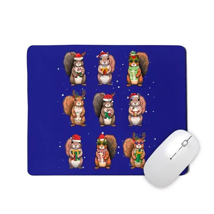 Squirrels Christmas Lights Decor Funny Squirrel Lover Pajama Mousepad