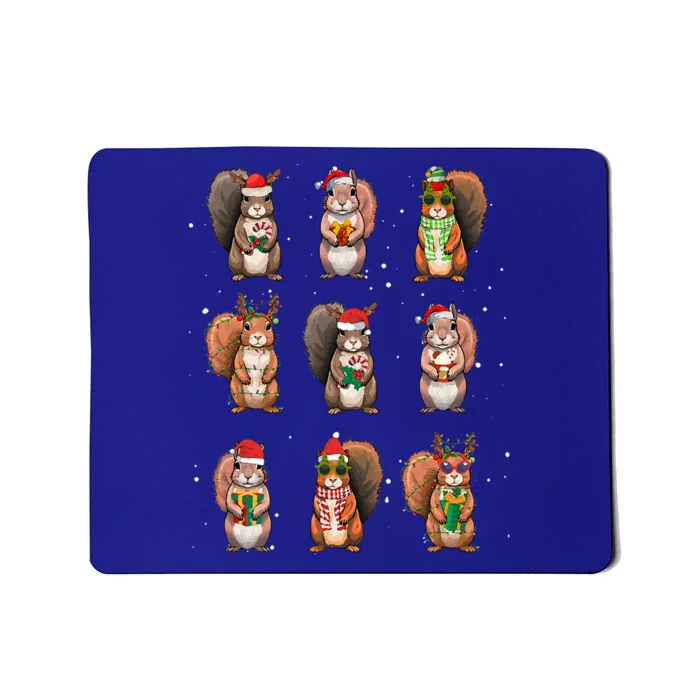 Squirrels Christmas Lights Decor Funny Squirrel Lover Pajama Mousepad