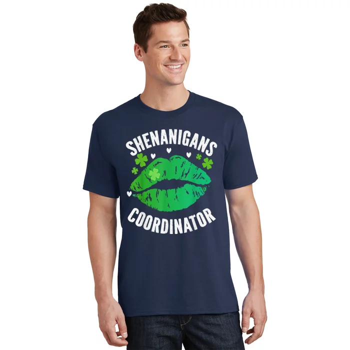 Shenanigans Coordinator Lips Sexy Shamrock St Patrick's Day T-Shirt