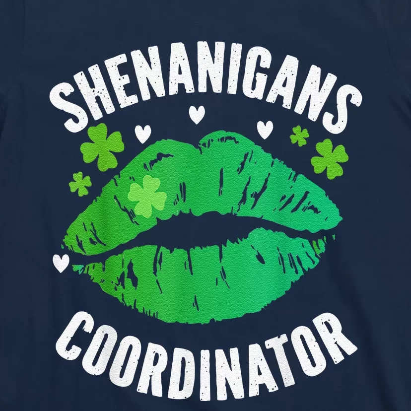 Shenanigans Coordinator Lips Sexy Shamrock St Patrick's Day T-Shirt