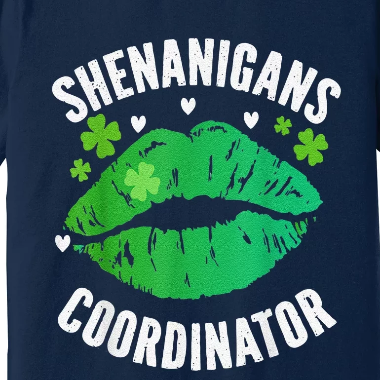 Shenanigans Coordinator Lips Sexy Shamrock St Patrick's Day Premium T-Shirt