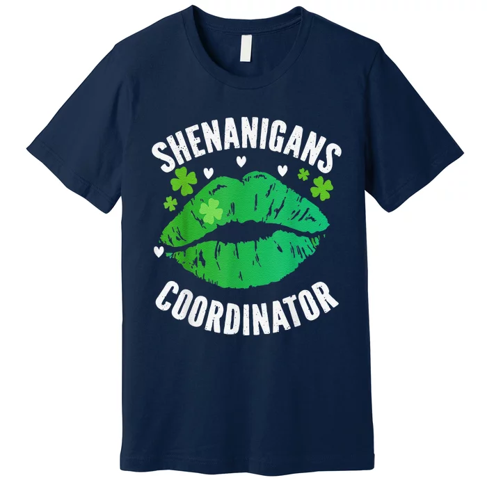 Shenanigans Coordinator Lips Sexy Shamrock St Patrick's Day Premium T-Shirt