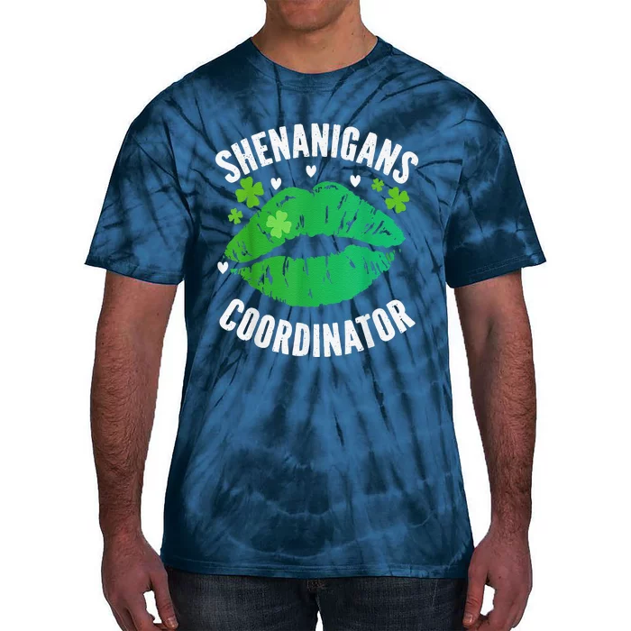 Shenanigans Coordinator Lips Sexy Shamrock St Patrick's Day Tie-Dye T-Shirt