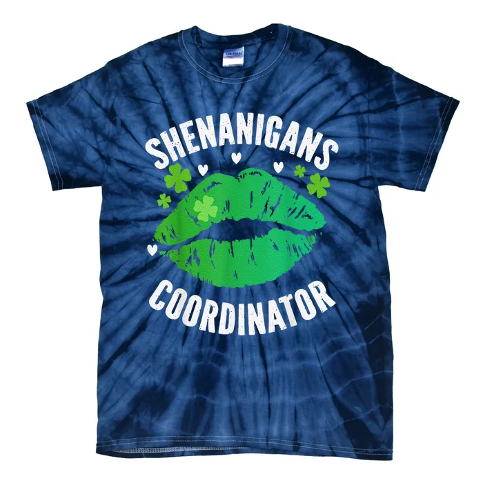 Shenanigans Coordinator Lips Sexy Shamrock St Patrick's Day Tie-Dye T-Shirt