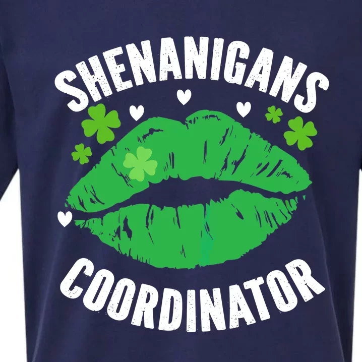 Shenanigans Coordinator Lips Sexy Shamrock St Patrick's Day Sueded Cloud Jersey T-Shirt