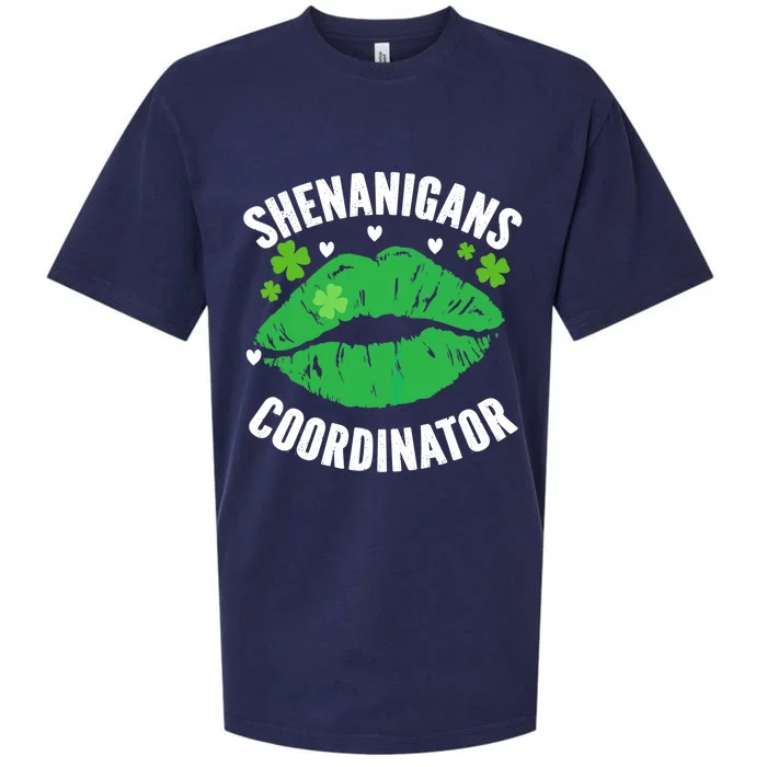 Shenanigans Coordinator Lips Sexy Shamrock St Patrick's Day Sueded Cloud Jersey T-Shirt