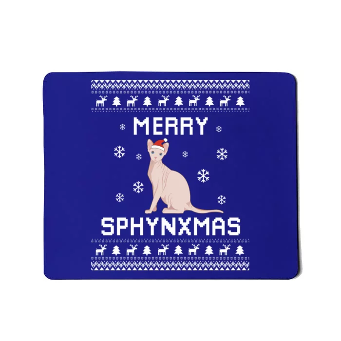 Sphynx Cat Lover Christmas Ugly Xmas Sweater Sphynx Gift Mousepad