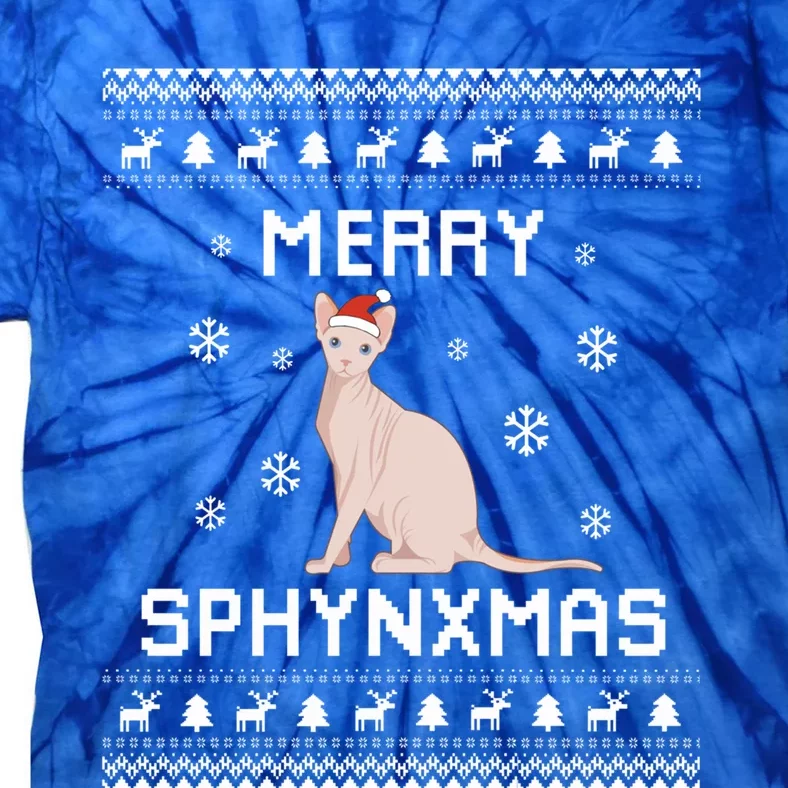 Sphynx Cat Lover Christmas Ugly Xmas Sweater Sphynx Gift Tie-Dye T-Shirt