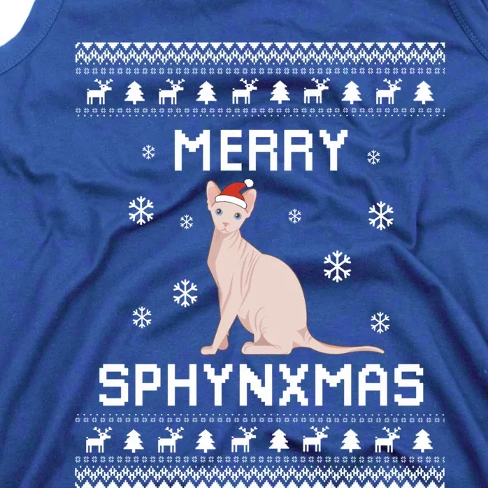 Sphynx Cat Lover Christmas Ugly Xmas Sweater Sphynx Gift Tank Top