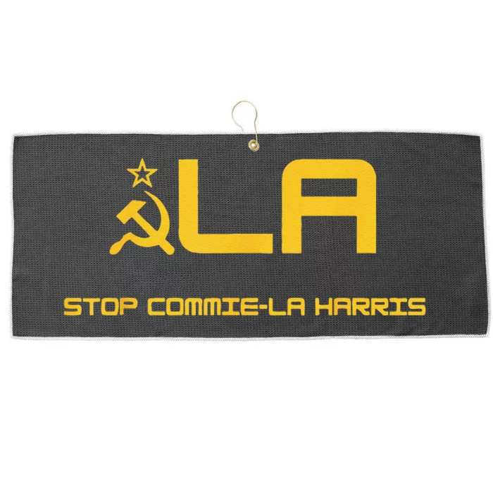 Stop Commie La Harris Stop Kamala Trump 2024 Large Microfiber Waffle Golf Towel