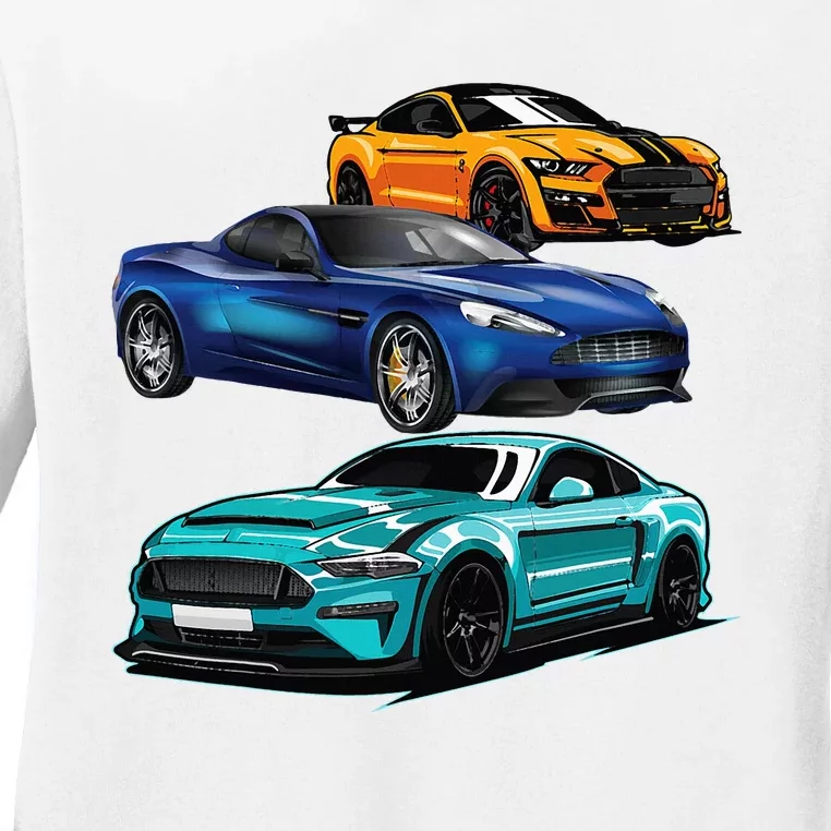 Sport Cars Lovers Gift Street Racing Fans Ladies Long Sleeve Shirt