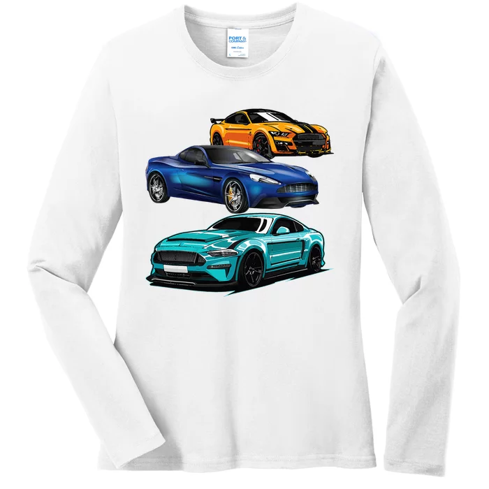 Sport Cars Lovers Gift Street Racing Fans Ladies Long Sleeve Shirt