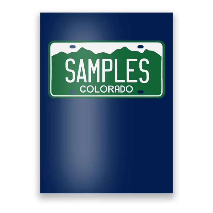 Samples Colorado License Plate Poster